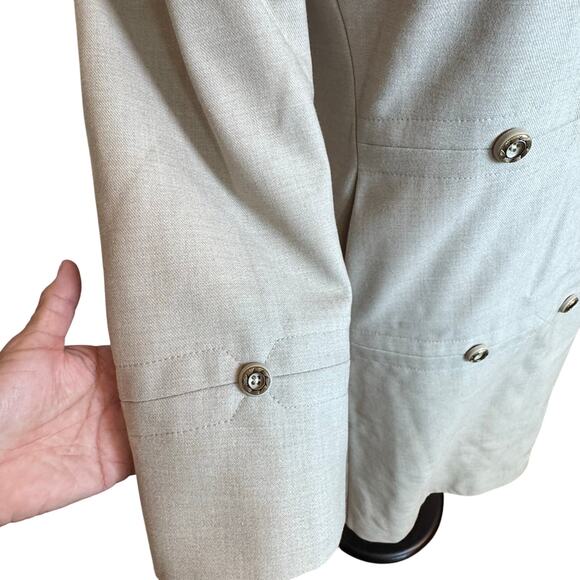 VINTAGE 1950’s YouthCraft Beige Womens Wool Long Coat Mink Fur Collar ILGUW Sz S - Picture 6 of 15